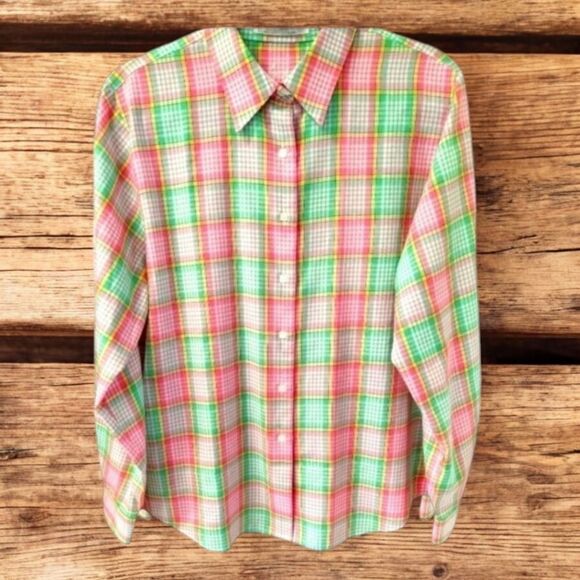 Foxcroft Classic Fit,Wrinkle Free Plaid Shirt 1X - Picture 2 of 10